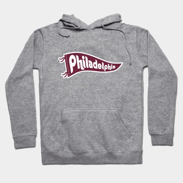 Philadelphia Retro Pennant - Powder Blue Hoodie by KFig21